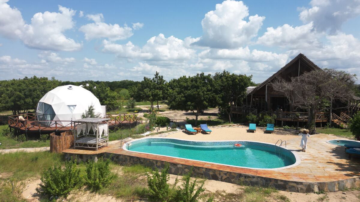 The camp in use — The main house, the boat bar, the restaurant and the pool — the parts of Cterra you live in.